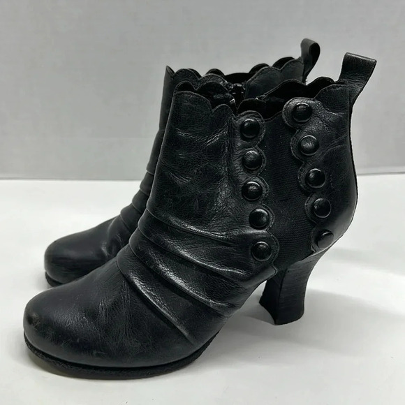Miz Mooz Kasha High Heel Heeled Ankle Boots Bootie Leather Black Size 37 6.5 - Picture 4 of 11